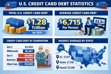 Average Credit Card Debt in the U.S.: Statistics, Trends, and What It Means for Consumers Average Credit Card Debt in USA